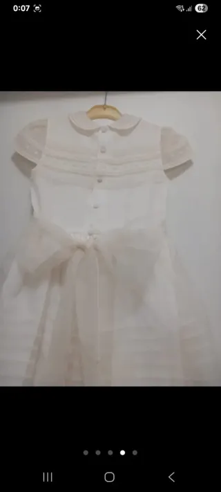 Traje de comunión blanco con lazo