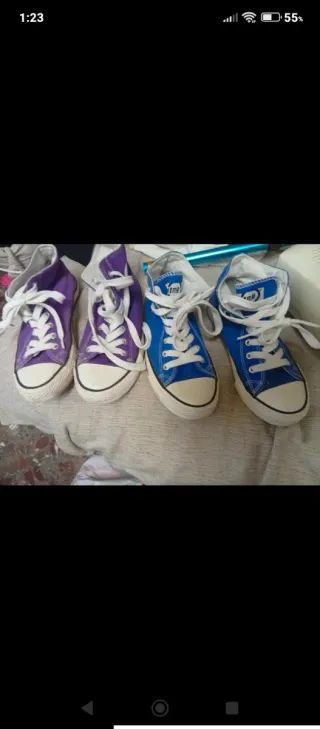 2 Pares Mustang Botín Azul y Morado