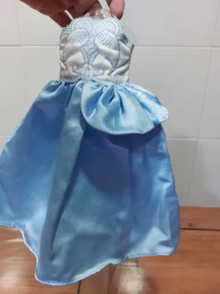 Vestido azul Nancy fiesta con abrigo y zapatos