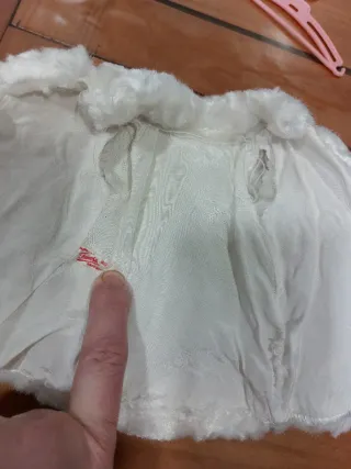 Vestido azul Nancy fiesta con abrigo y zapatos