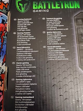 Teclado Gaming LED Battletron Nuevo