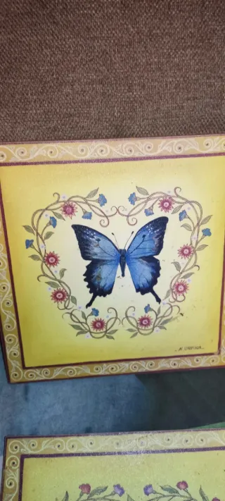 Conjunto 4 cuadros mariposas