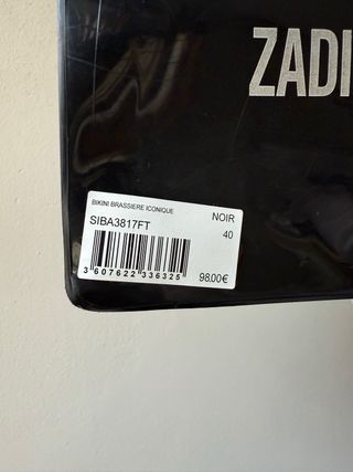 Zadig & Voltaire Bikini Brassiere Iconique Noir