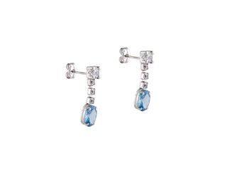 pendientes oro 18k con piedra con circonita