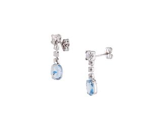 pendientes oro 18k con piedra con circonita