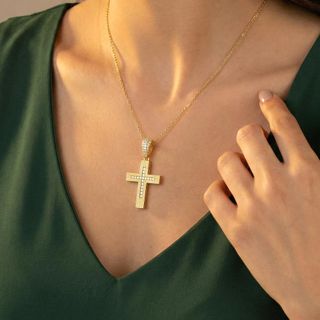 crucifijo oro 18k con piedra