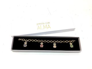 pulsera oro 18k con piedra con circonita