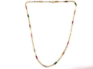 collar oro 18k con piedra 22cm