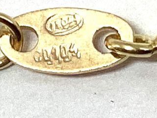 collar oro 18k con piedra 22cm