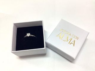 sortija oro 18k con piedra con diamante