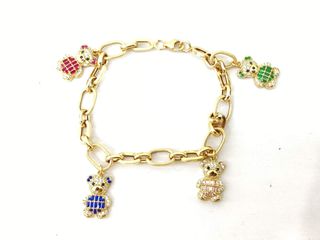 pulsera oro 18k con piedra con circonita