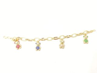 pulsera oro 18k con piedra con circonita