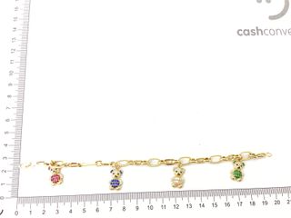 pulsera oro 18k con piedra con circonita