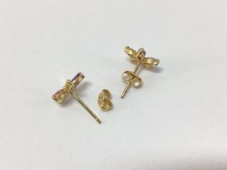 pendientes oro 18k con piedra con circonita