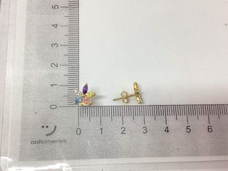 pendientes oro 18k con piedra con circonita