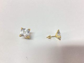 pendientes oro 18k con piedra con circonita