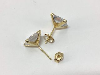 pendientes oro 18k con piedra con circonita