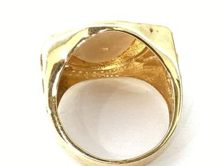 sello oro 18k con piedra con circonita