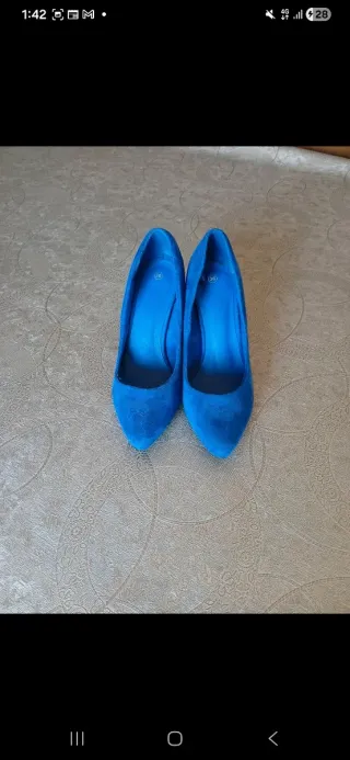Zapatos de tacón azul talla 36