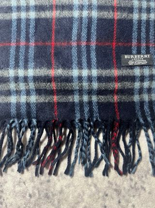 Bufanda Burberry Cuadros Azul y Rojo