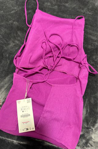 Top Zara Rosa Malva Talla S