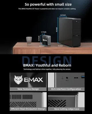 Mini PC BMAX i7 32GB RAM 1TB SSD W11 Pro