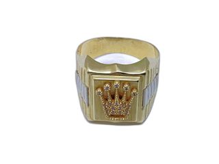 sello oro 18k con piedra