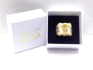 sello oro 18k con piedra