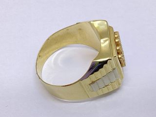 sello oro 18k con piedra