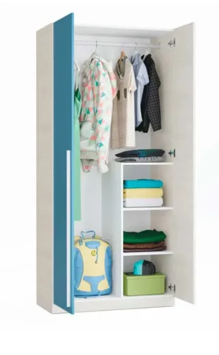 Armario Juvenil Azul y Blanco