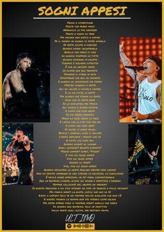 Poster o quadretto A4 Ultimo Album e canzoni