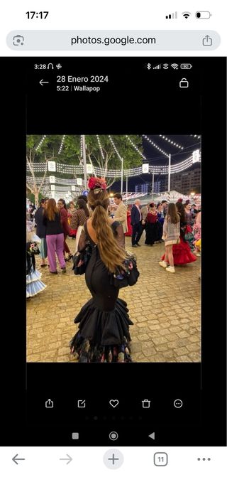 Traje de flamenca negro talla M