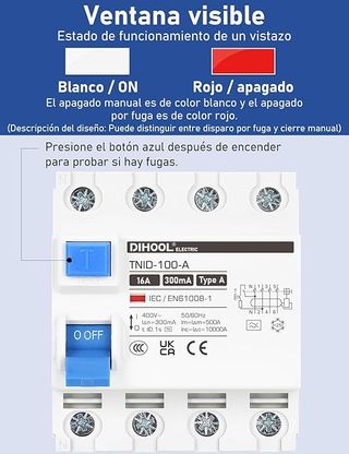 Interruptor Diferencial 4P 16A 300mA Tipo A Nuevo
