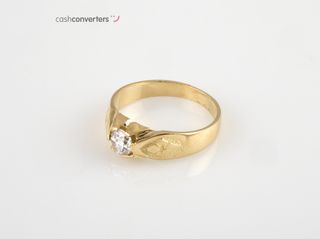 anillo oro 18k con piedra con circonita