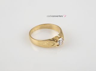 anillo oro 18k con piedra con circonita