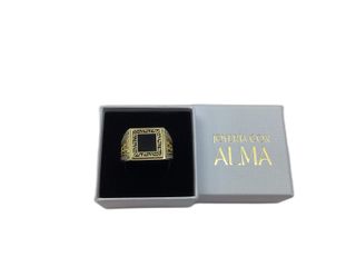 sello oro 18k con piedra