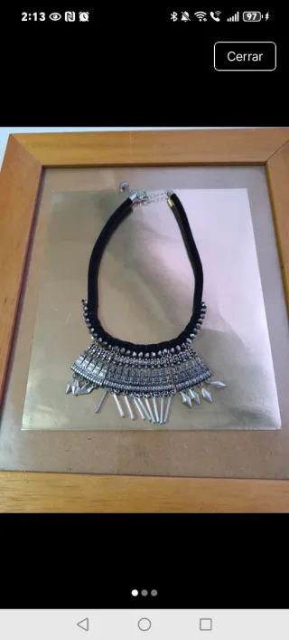 Collar/Gargantilla Negro y Plateado