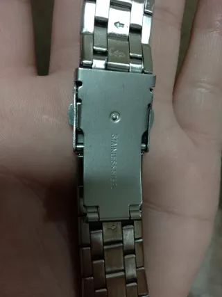 Correa de acero bicolor oro y plata