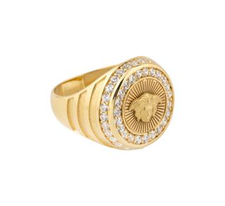 sello oro 18k con piedra con circonita