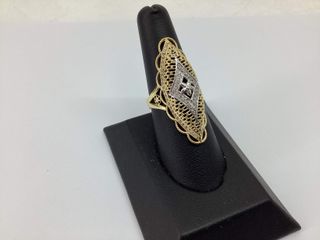 anillo oro 18k con piedra con circonita