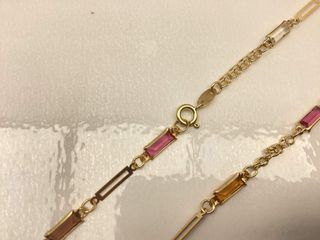 collar oro 18k con piedra 22cm