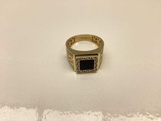 sello oro 18k con piedra