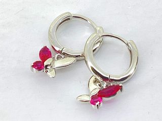 argollas plata 925mm con piedra con circonita