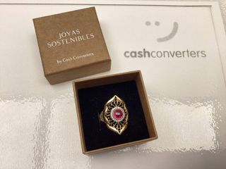 anillo oro 18k con piedra con circonita