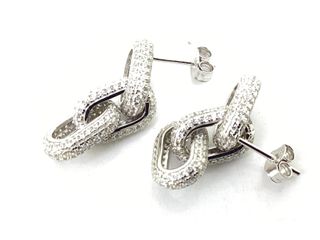 pendientes plata 925mm con piedra con circonita