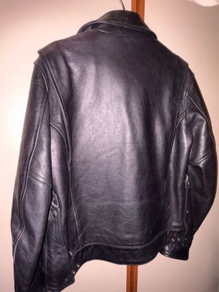 Giacca pelle Blauer USA uomo vintage nera L
