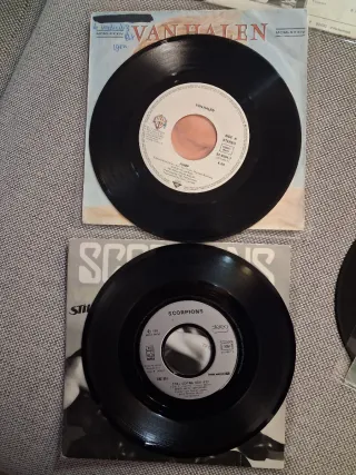 Lote 7 discos vinilo heavy rock singles 7" 45 rpm