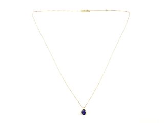 collar oro 18k con piedra con circonita 22cm