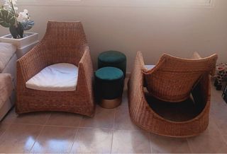 Sedie in vimini per interni/terrazzo