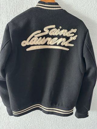 Cazadora Saint Laurent Negra y Beige